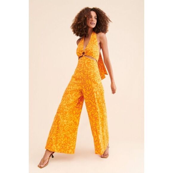 Free People Kira Wide Leg Jumpsuit Size M - Picture 1 of 6